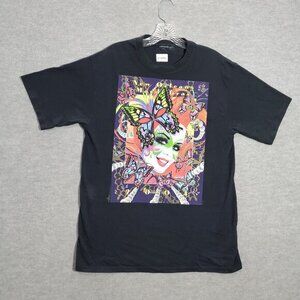 VINTAGE New Orleans Mardi Gras Men Shirt Small Black Butterfly Face‎ Paint Tee
